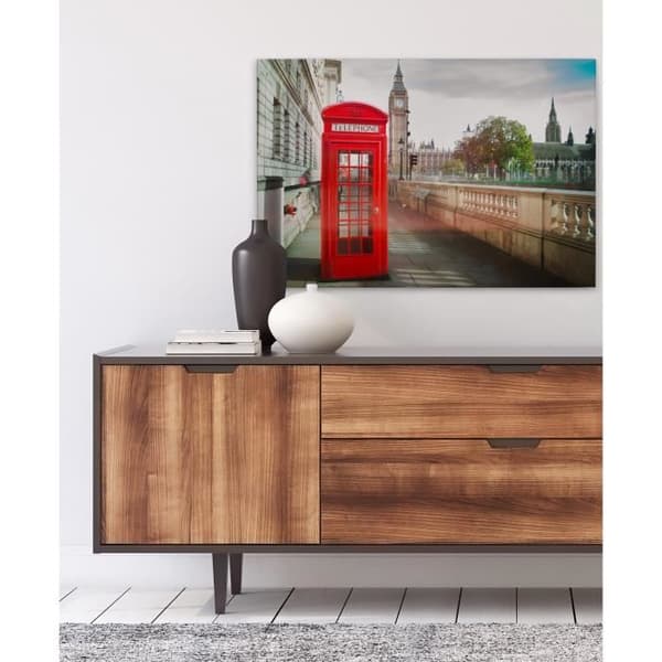 Canvastavla - Tadessi - M1-No.50077 - Engelska - London - Röd - Beige - Canvas på bårram - Telefonlåda - 90 x 60 cm