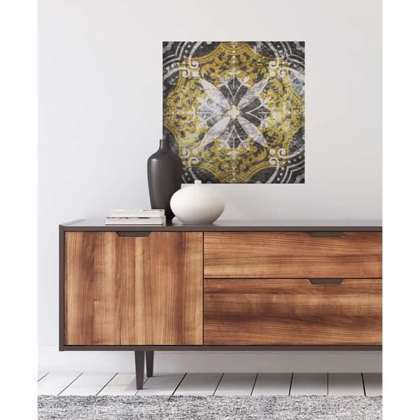 Canvastavla - Tadessi - M1-No.50542 - Konst - Gul - Grå - Canvas på ram - Retro - Vintage - 50 x 50 cm
