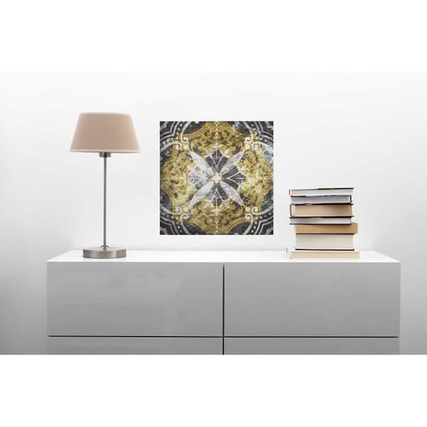 Canvastavla - Tadessi - M1-No.50542 - Konst - Gul - Grå - Canvas på ram - Retro - Vintage - 50 x 50 cm