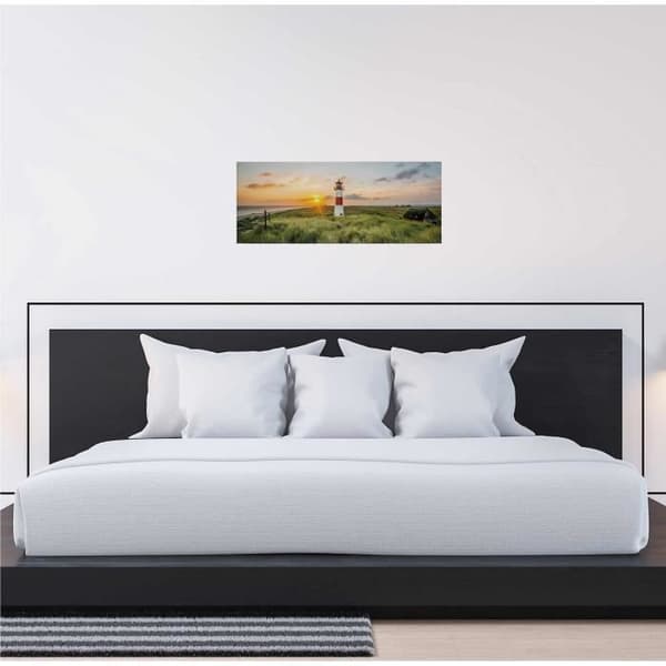 Canvastavla - Tadessi - M1-No.50453 - Marin - Grön - Röd - Canvas på ram - Landskap - Fyr - 100 x 40 cm