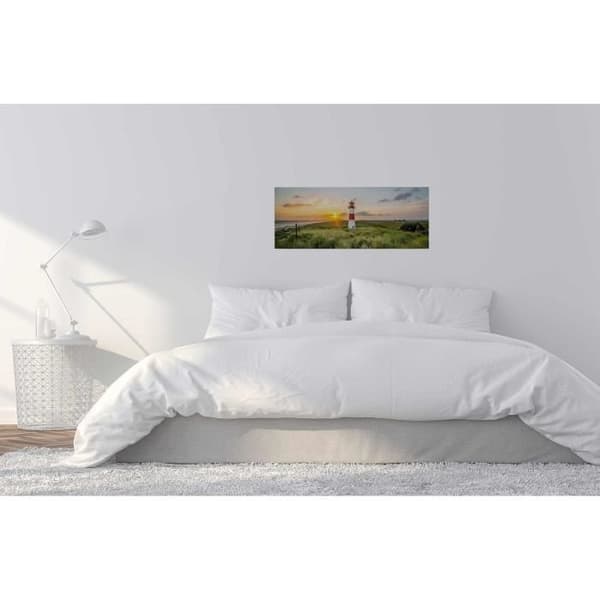 Canvastavla - Tadessi - M1-No.50453 - Marin - Grön - Röd - Canvas på ram - Landskap - Fyr - 100 x 40 cm