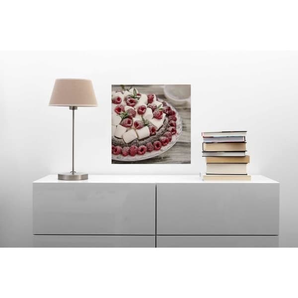 Canvasbild - Tadessi - Drycker - M1-No.50524 - Mat - Vit - Röd - Canvas på ram - Tårta - 50 x 50 cm