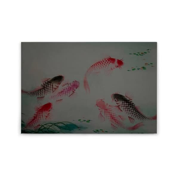 Canvastavla - Tadessi - M1-No.50146 - Fisk - Grå - Röd - Djur - Canvas på bårram - 90 x 60 cm