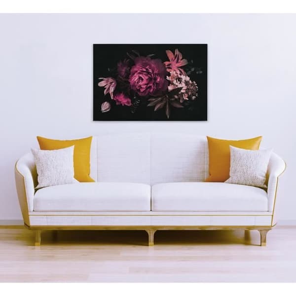 Canvastavla - Tadessi - M1-No.50235 - Blommor - Rosa - Svart - Blommor - Canvas på bårram - 90 x 60 cm
