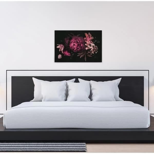 Canvastavla - Tadessi - M1-No.50235 - Blommor - Rosa - Svart - Blommor - Canvas på bårram - 90 x 60 cm