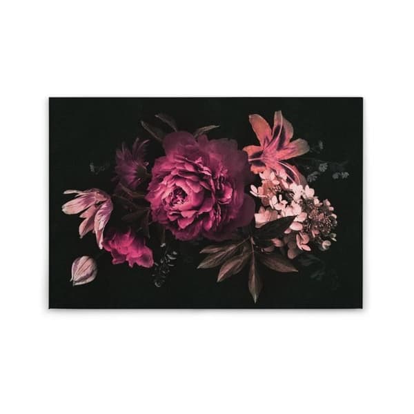 Canvastavla - Tadessi - M1-No.50235 - Blommor - Rosa - Svart - Blommor - Canvas på bårram - 90 x 60 cm