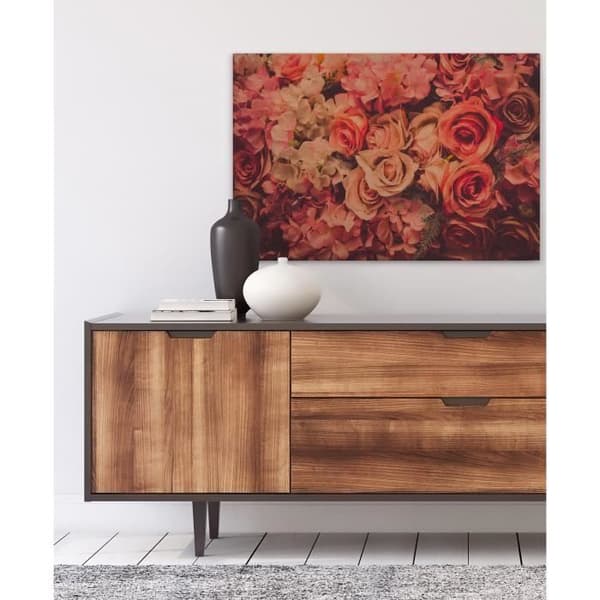 Canvastavla - Tadessi - M1-No.50008 - Blommor - Röd - Orange - - Rosor - 90 x 60 cm