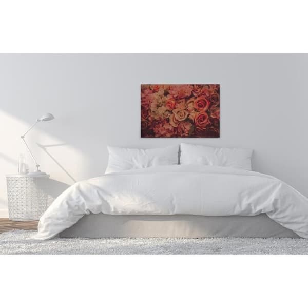 Canvastavla - Tadessi - M1-No.50008 - Blommor - Röd - Orange - - Rosor - 90 x 60 cm