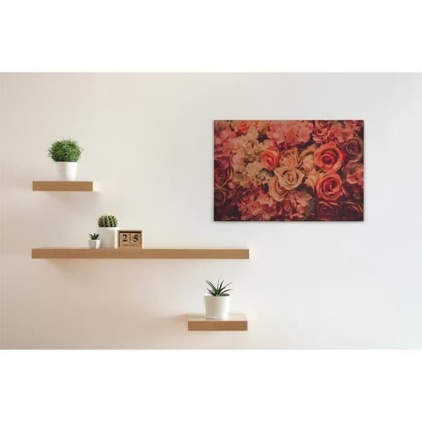 Canvastavla - Tadessi - M1-No.50008 - Blommor - Röd - Orange - - Rosor - 90 x 60 cm