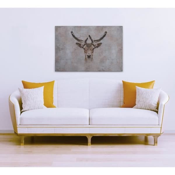 Canvastavla - Tadessi - M1-No.50190 - Vilda djur - Rådjur - Grå - Brun - Canvas på bårram - 90 x 60 cm
