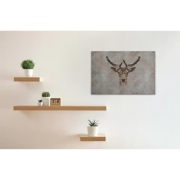 Canvastavla - Tadessi - M1-No.50190 - Vilda djur - Rådjur - Grå - Brun - Canvas på bårram - 90 x 60 cm