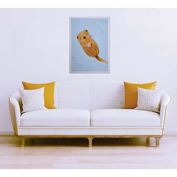 Canvastavla - Tadessi - M1-No.50433 - Barn - Brun - Blå - Canvas på ram - Djur - Otter - 50 x 70 cm
