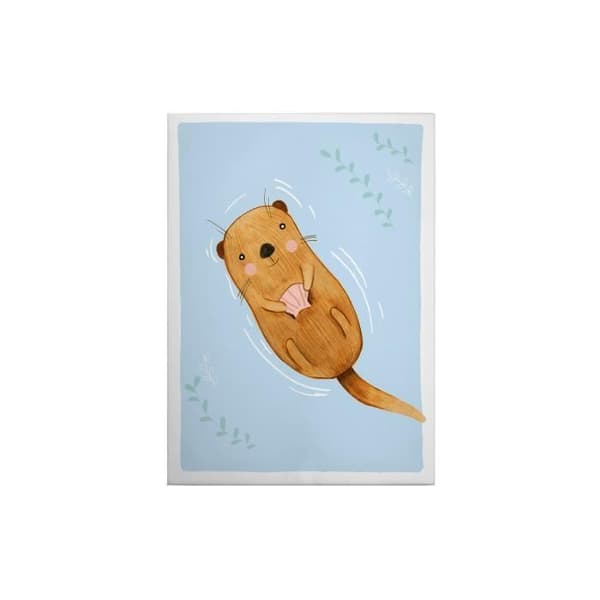 Canvastavla - Tadessi - M1-No.50433 - Barn - Brun - Blå - Canvas på ram - Djur - Otter - 50 x 70 cm