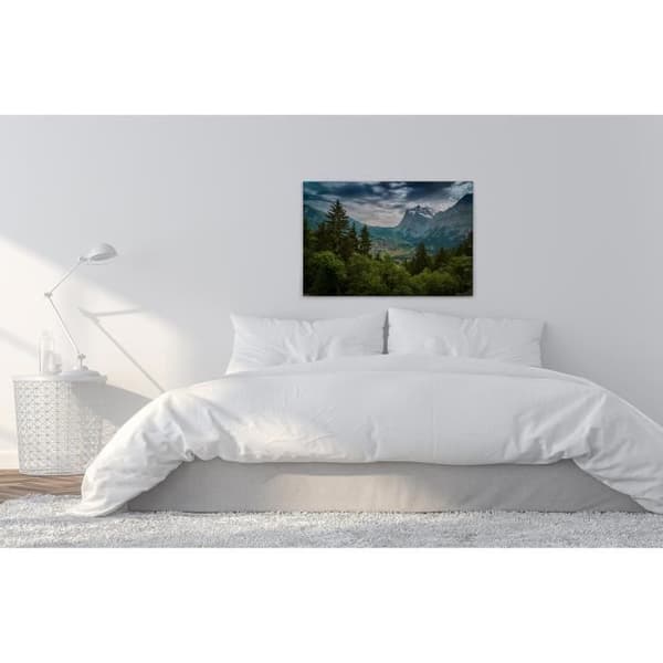 Canvastavla - Tadessi - Skog - M1-nr.50048 - Träd - Landskap - Grön - Grå - Canvas på bårram - 90 x 60 cm