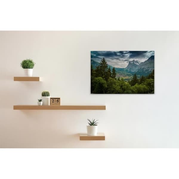 Canvastavla - Tadessi - Skog - M1-nr.50048 - Träd - Landskap - Grön - Grå - Canvas på bårram - 90 x 60 cm