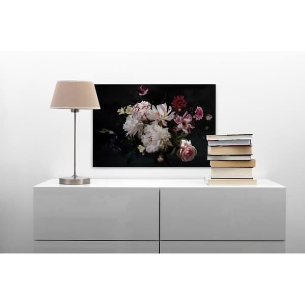 Canvastavla - Tadessi - M1-No.50005 - Blommor - Vit - Svart - Canvas på ram - 90 x 60 cm
