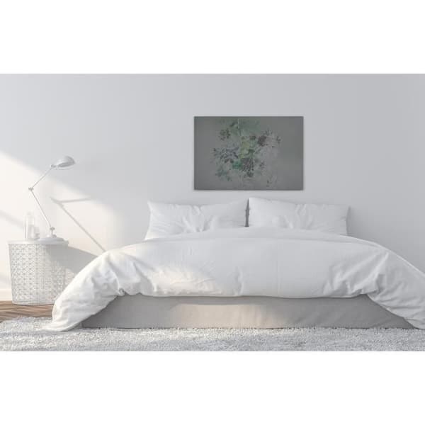 Canvastavla - Tadessi - M1-No.50144 - Blommor - Grå - Grön - Canvas på bår - - 90 x 60 cm