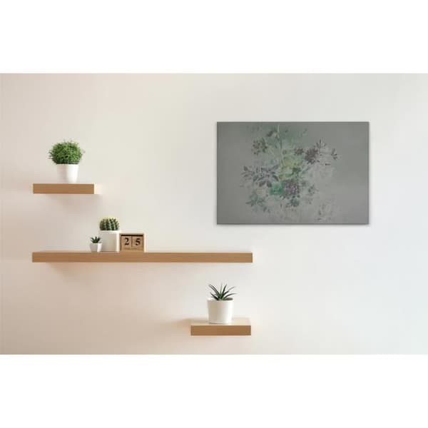 Canvastavla - Tadessi - M1-No.50144 - Blommor - Grå - Grön - Canvas på bår - - 90 x 60 cm