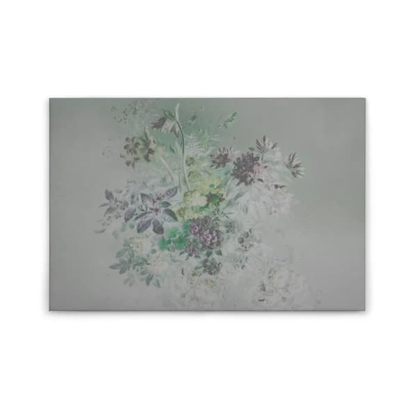 Canvastavla - Tadessi - M1-No.50144 - Blommor - Grå - Grön - Canvas på bår - - 90 x 60 cm