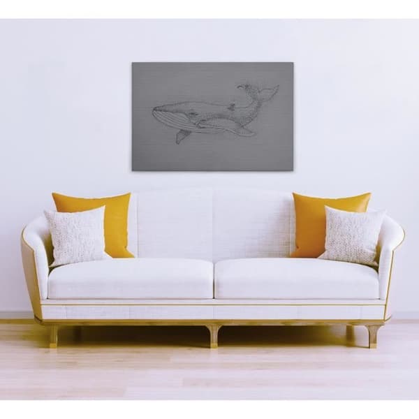 Canvastavla - Tadessi - M1-No.50126 - Djur - Val - Grå - Svart - Canvas på bårram - 90 x 60 cm