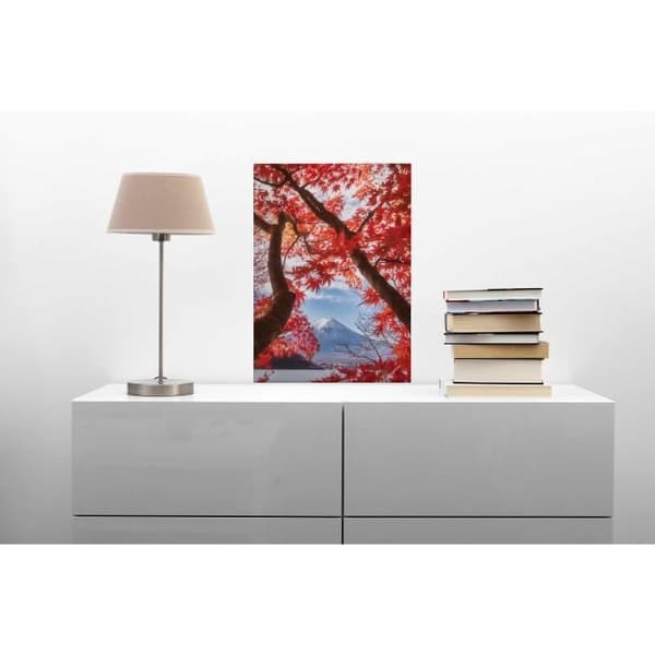 Canvastavla - Tadessi - Löv - M1-nr.50372 - Träd - Röd - Canvas på bårram - Berg - 50 x 70 cm