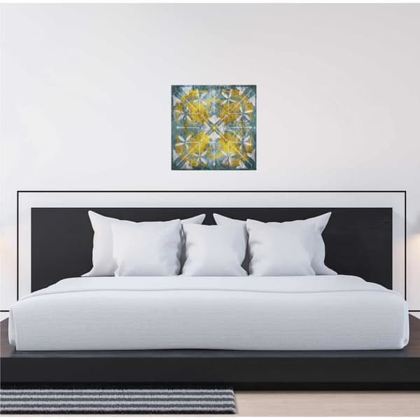 Canvastavla - Tadessi - M1-No.50543 - Konst - Gul - Blå - Canvas på ram - Retro - Vintage - 50 x 50 cm