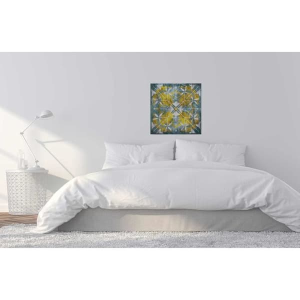 Canvastavla - Tadessi - M1-No.50543 - Konst - Gul - Blå - Canvas på ram - Retro - Vintage - 50 x 50 cm