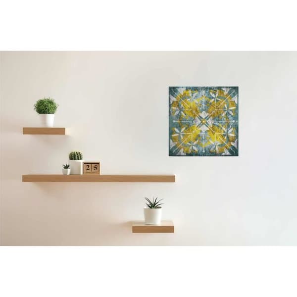 Canvastavla - Tadessi - M1-No.50543 - Konst - Gul - Blå - Canvas på ram - Retro - Vintage - 50 x 50 cm