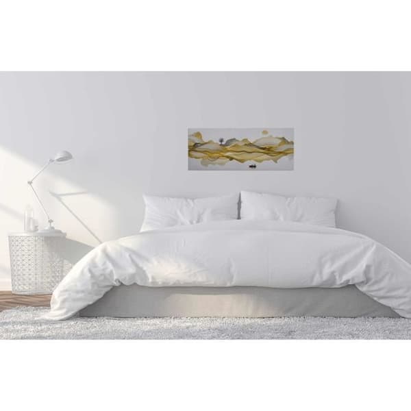 Canvastavla - Tadessi - M1-No.50485 - Landskap - Guld - Vit - Canvas på ram - Abstrakt - 100 x 40 cm