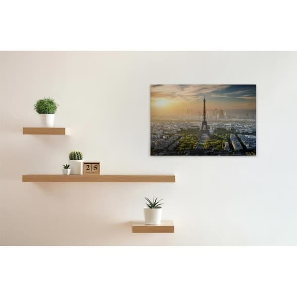 Canvastavla - Tadessi - M1-No.50076 - Paris - Symbol - Grå - Grön - Canvas på bårram - Eiffeltornet - 90 x 60 cm