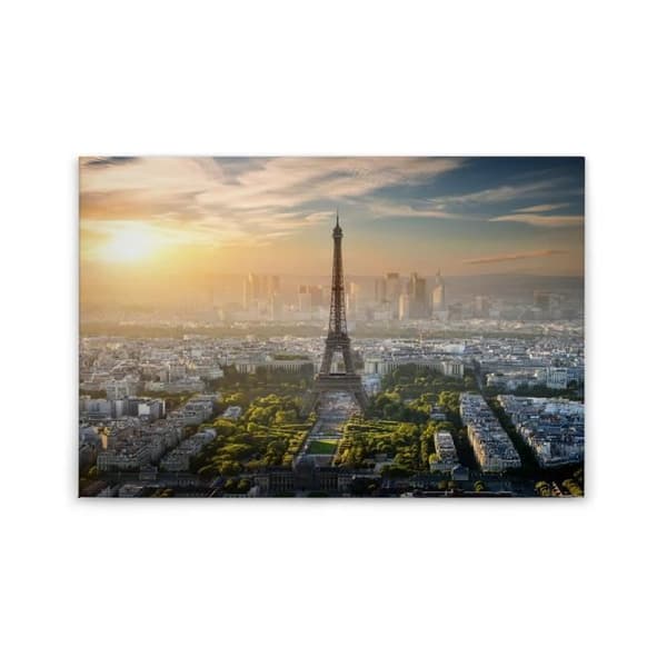 Canvastavla - Tadessi - M1-No.50076 - Paris - Symbol - Grå - Grön - Canvas på bårram - Eiffeltornet - 90 x 60 cm