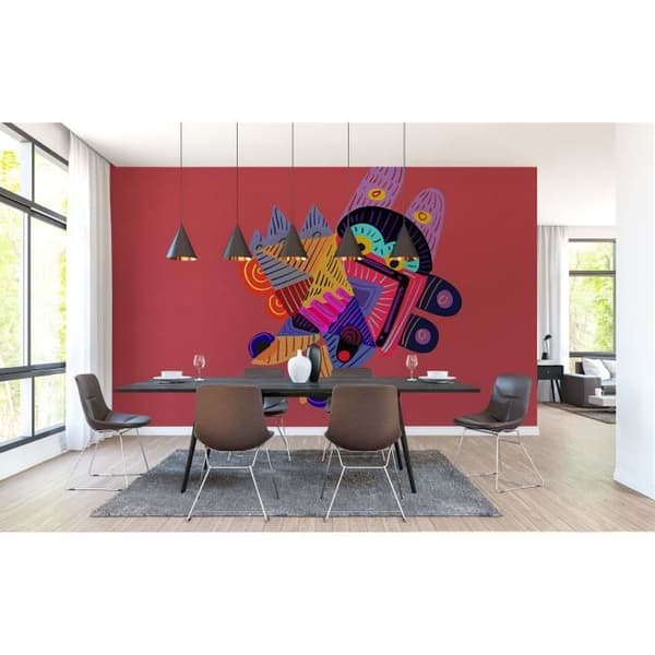 Abstrakt fototapet M1-No.61160 - Tadessi - Digitaltryck - Röd - Blå - Modern
