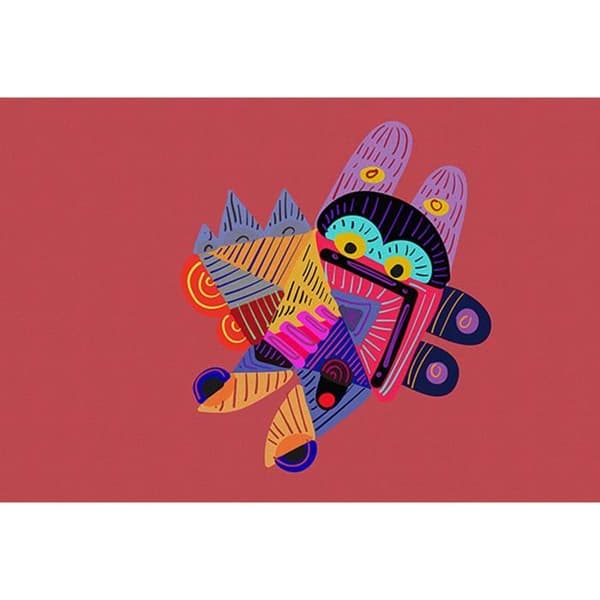 Abstrakt fototapet M1-No.61160 - Tadessi - Digitaltryck - Röd - Blå - Modern