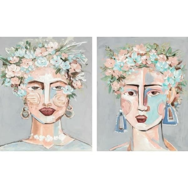 canvas 80 x 3,7 x 100 cm moderna blommor (2 enheter)