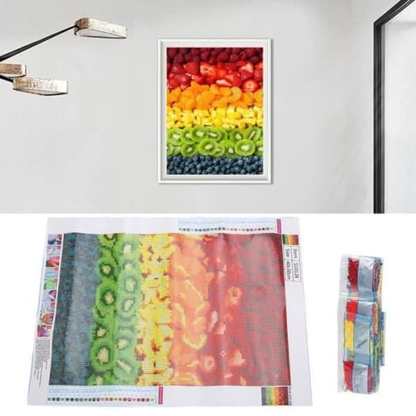 TABLEAU TOILE VGEBY Diamantmåleri 5D diamanttavla broderi diamant rund barn DIY fotomotiv av frukter för