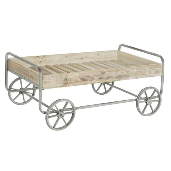 Metall sidobord gran gran trä DKD Home Decor