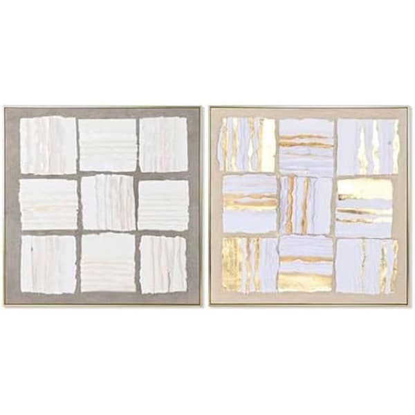 Hem ESPRIT Modern abstrakt målning 102,3 x 4,5 x 102,3 cm (2 enheter)