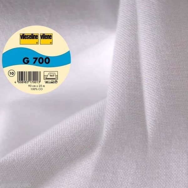 Vlieseline G700 bomullsvävd - Bredd 90 cm - Vit - Per meter (måttanpassad)