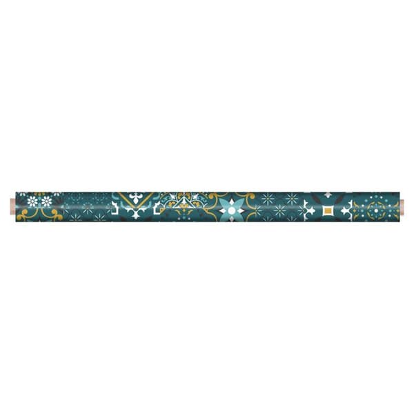 Vaxduk på meter - Bredd 140 cm - Kakel i salvia och terrakotta - Flerfärgad