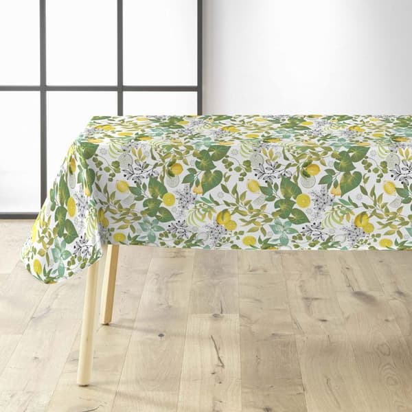 Vaxduk på metervara - Bredd 140 cm - Blad och Citroner - Grön