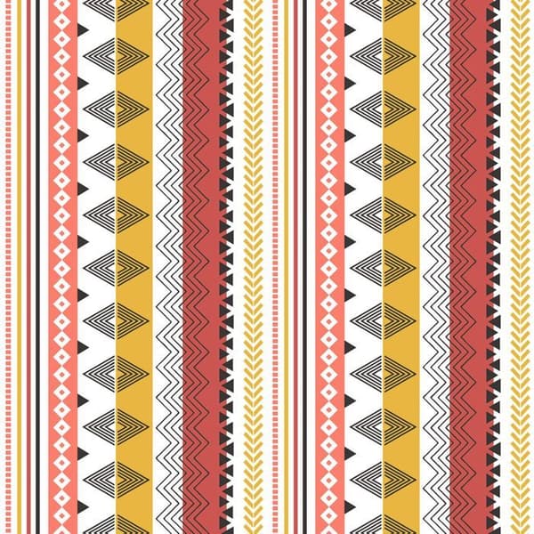 Vaxduk per meter - Bredd 140 cm - Terracotta-geometri - Flerfärgad