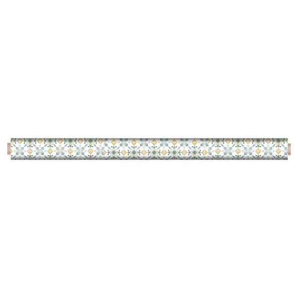 Vaxduk på metervara - Bredd 140 cm - Blå och orange grafisk - Färgglad