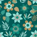 Miniatyrbild 1 av 5: Vaxduk på metern - Bredd 140 cm - Blommor och blad - Grön