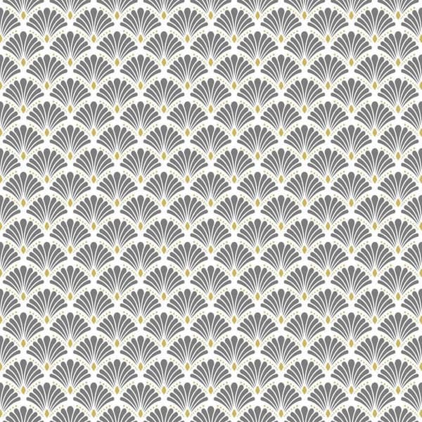 Vaxduk på metervara - Bredd 140 cm - Art déco-mönster - Grå