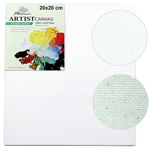 Canvas målningsstöd bomull canvas färdig bårram 280g Phoenix 20x20cm