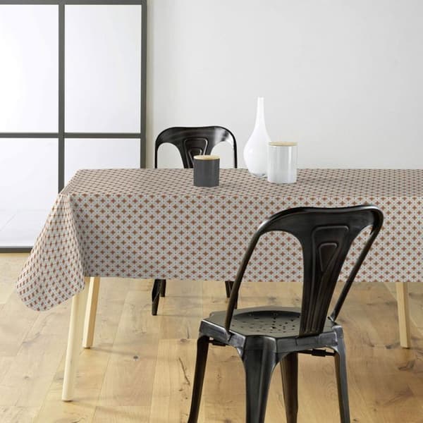 Vaxduk på metern - Bredd 140 cm - Grafiska mönster Terracotta - Beige