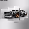 Miniatyrbild 3 av 4: Väggkonstbilder för vardagsrum 5 delar Ford Mustang Rtr bilmålning Canvas HD-tryckt utan ram