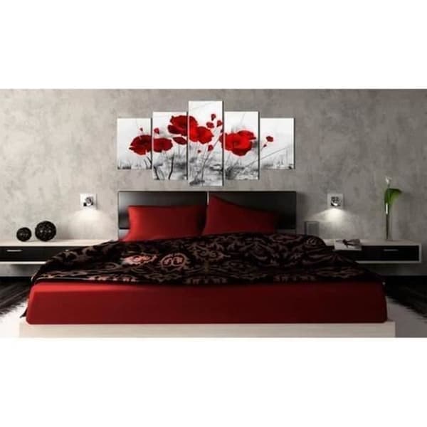 TD® Poppy Canvas 5 delar oinramat högupplöst naturligt blommönster