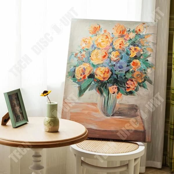 TD® Handmålad oljemålning med blommor tredimensionell konst dekorativ målning enkel oljemålning sovrumsmålning