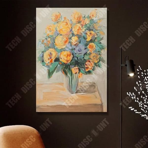 TD® Handmålad oljemålning med blommor tredimensionell konst dekorativ målning enkel oljemålning sovrumsmålning